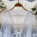 Sweetie Flared Sleeve Sunscreen Chiffon Top