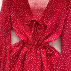 Sweetie Dot Printed Wide-leg Rompers