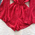 Sweetie Dot Printed Wide-leg Rompers
