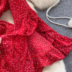 Sweetie Dot Printed Wide-leg Rompers