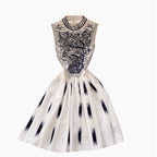 Courtly Embroidered Sleeveless Dress