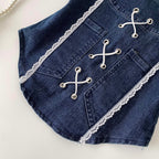 Vintage Lace Patchwork Denim Top