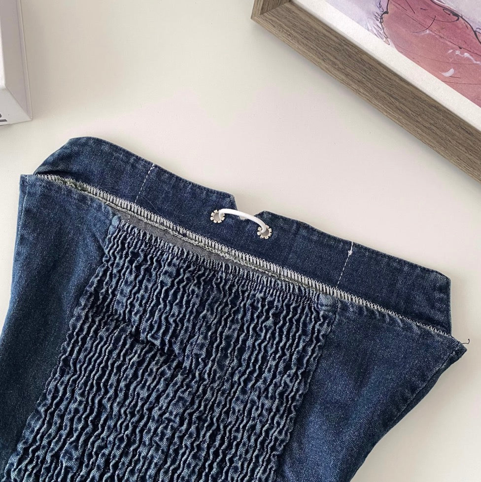 Vintage Lace Patchwork Denim Top
