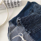 Vintage Lace Patchwork Denim Top