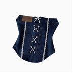 Vintage Lace Patchwork Denim Top