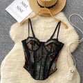 Chic Black Mesh Fishbone Camisole