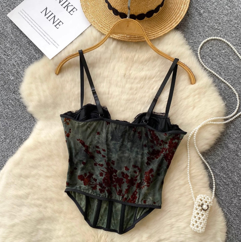 Chic Black Mesh Fishbone Camisole