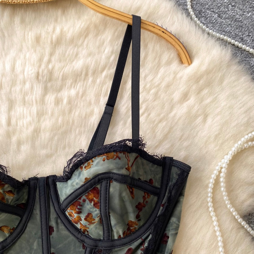 Chic Black Mesh Fishbone Camisole
