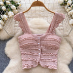 Chic Ruffled Camisole & Skirt 2Pcs
