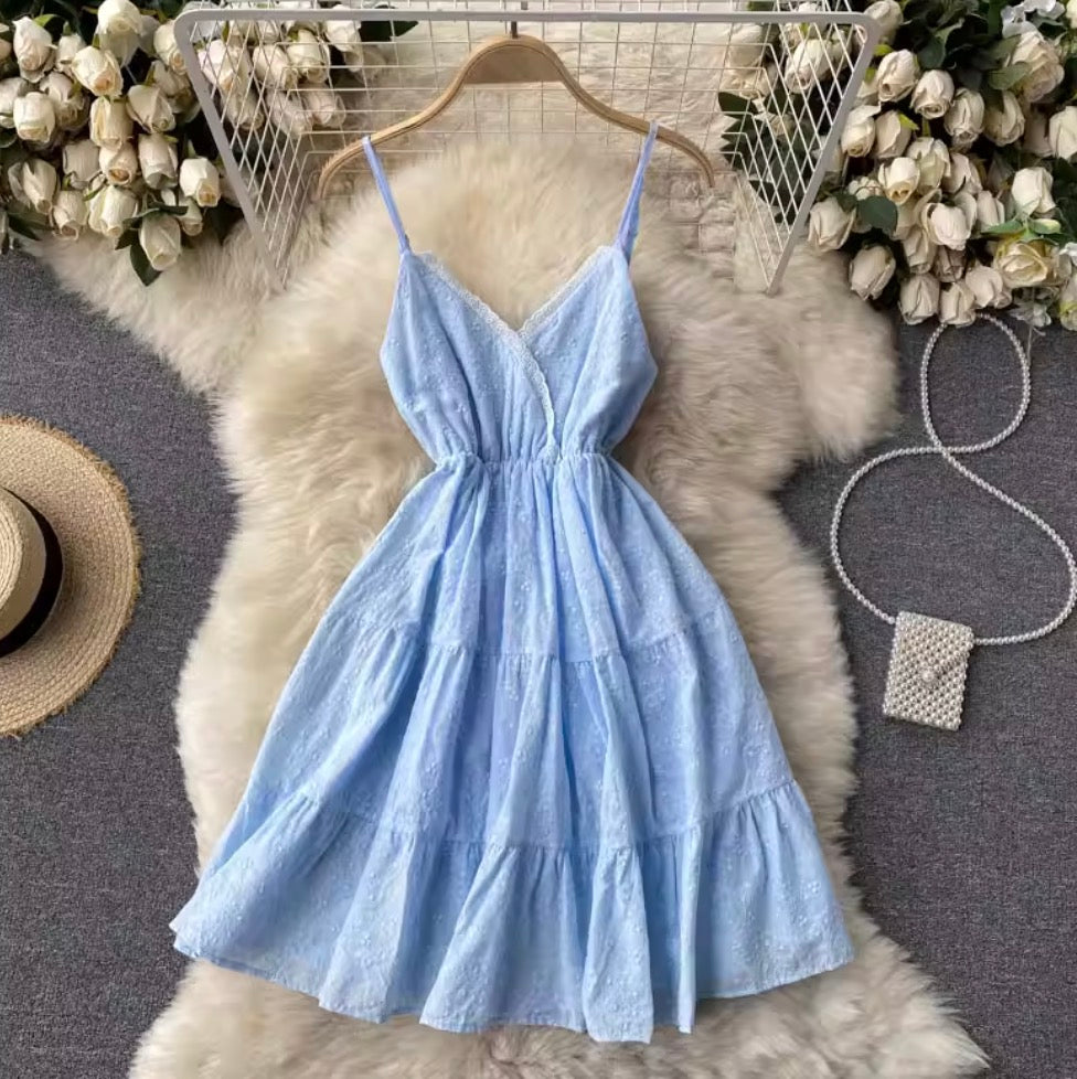 Sweetie Lace Trim Slip Dress