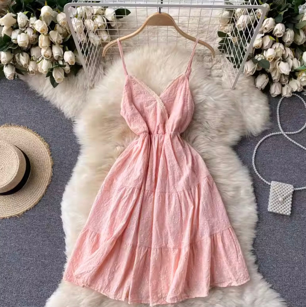 Sweetie Lace Trim Slip Dress