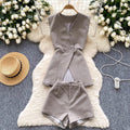 Suit Vest & Shorts OL Outfit 2Pcs