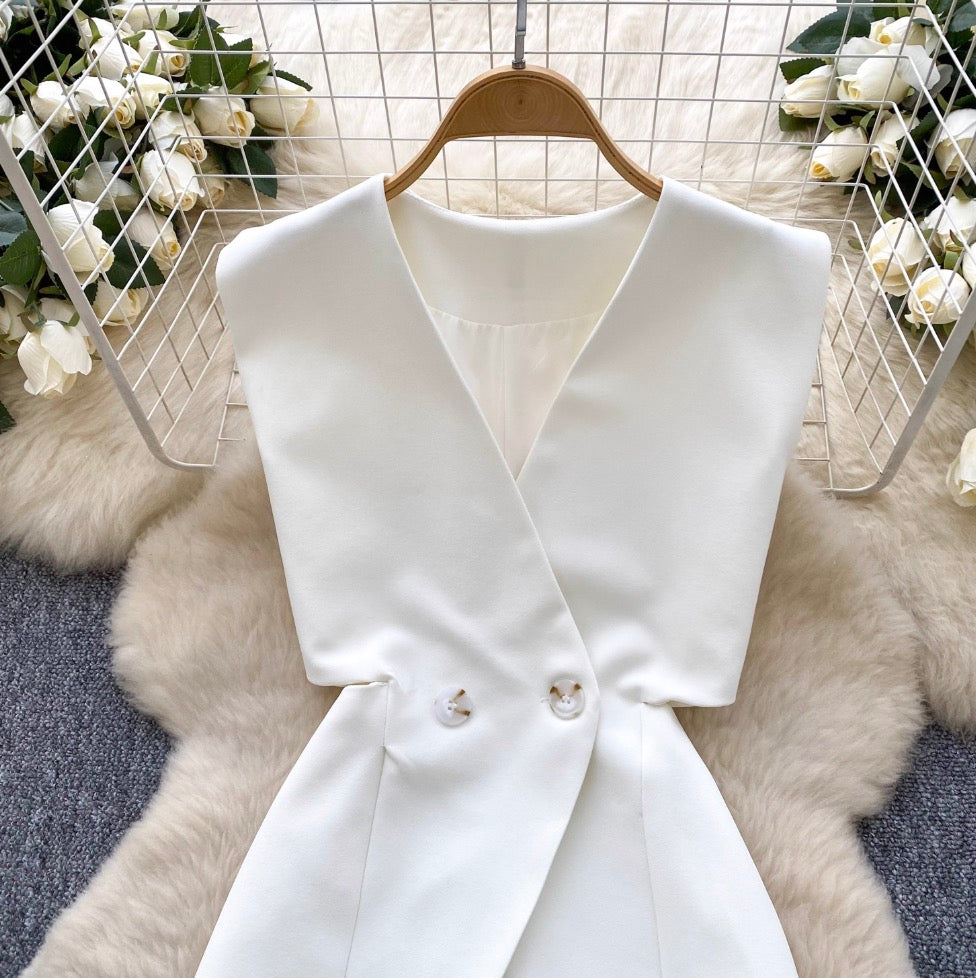 Suit Vest & Shorts OL Outfit 2Pcs
