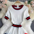 Color Blocking Chiffon Sweater Dress