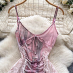 Vintage Lace-trim Patchwork Camisole