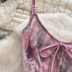 Vintage Lace-trim Patchwork Camisole