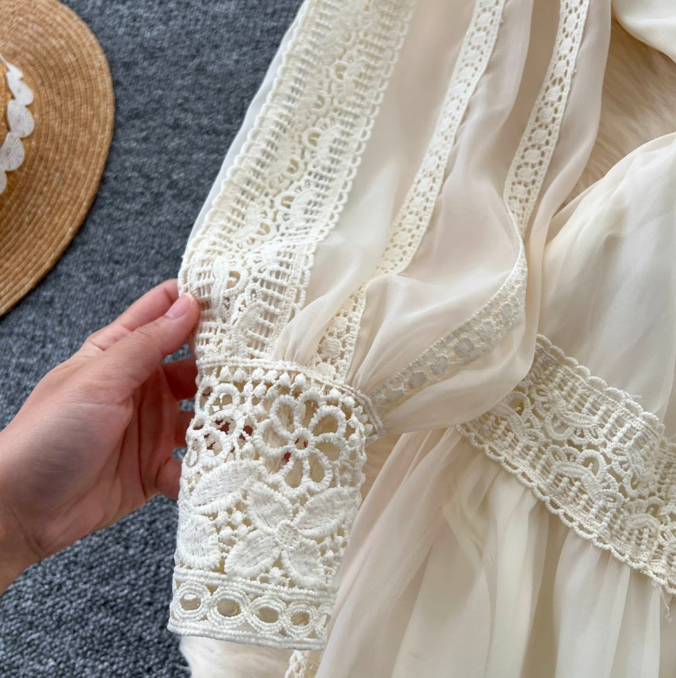 Vintage Lace Patchwork A-line Dress