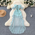 Irregular Design Patchwork Bustier Dress
