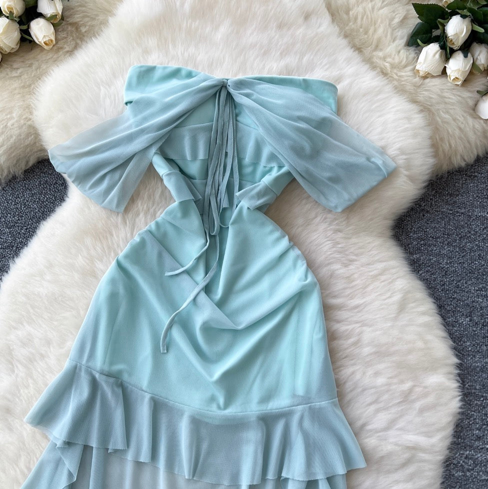 Irregular Design Patchwork Bustier Dress