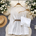 V-neck Hollowed Knitwear & Camisole 2Pcs