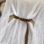 V-neck Hollowed Knitwear & Camisole 2Pcs