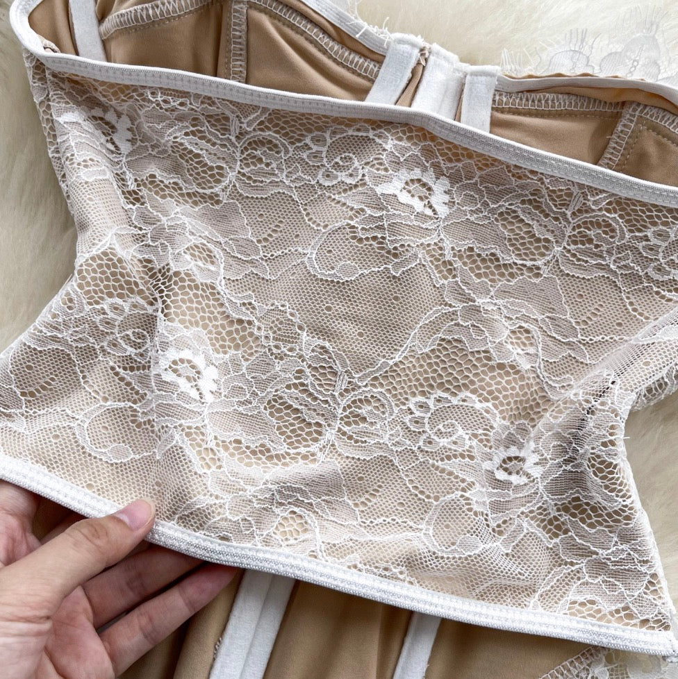 Premium Lace Patchwork Bustier Top