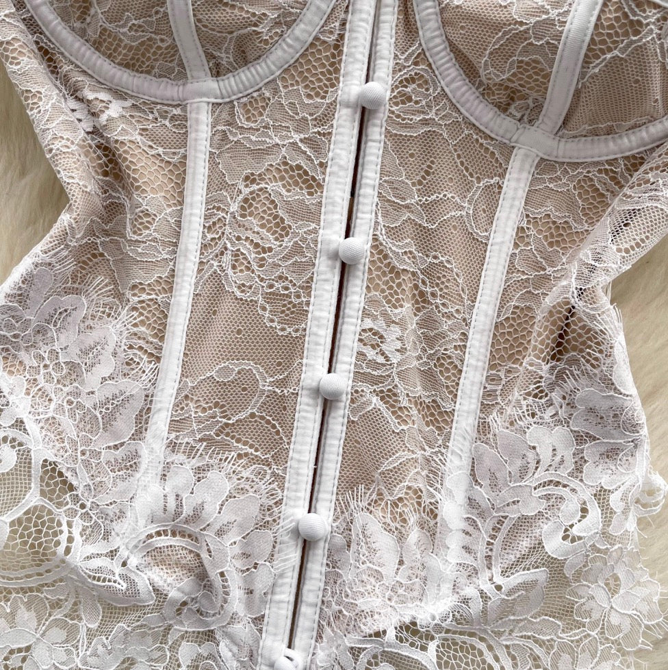 Premium Lace Patchwork Bustier Top