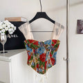 Vintage Oil Painting Bustier Camisole