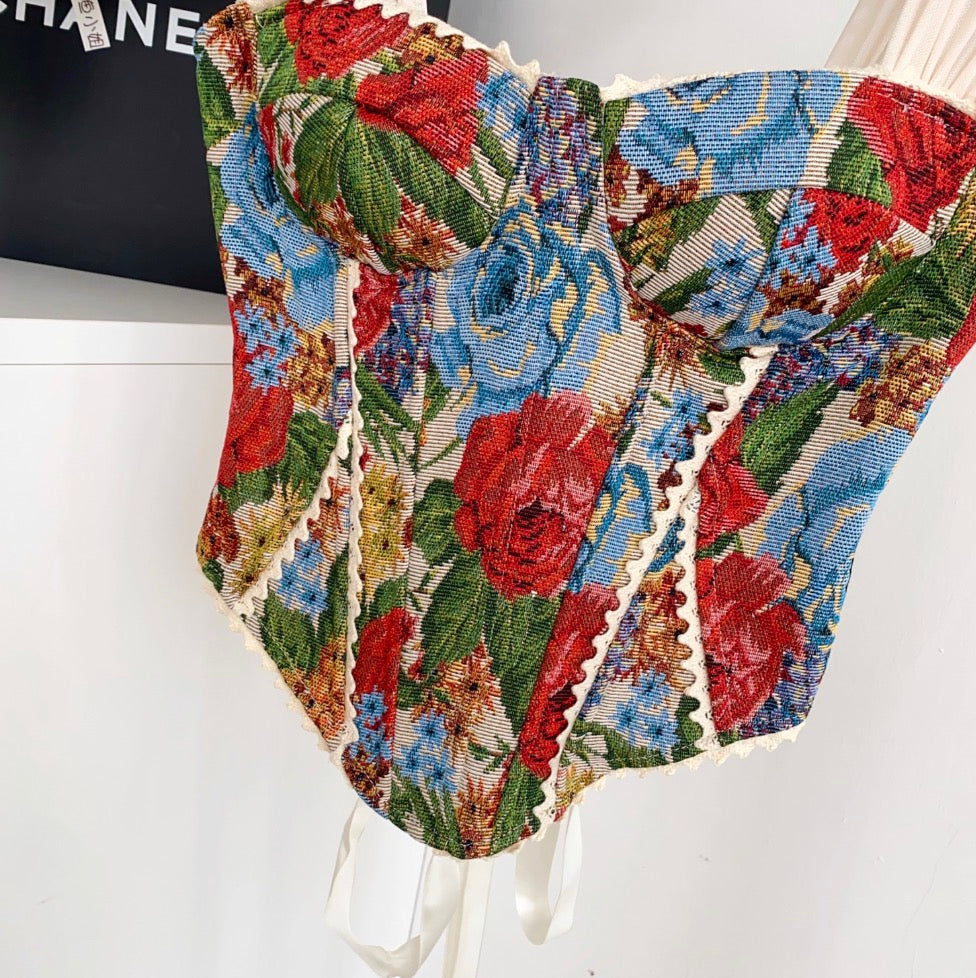 Vintage Oil Painting Bustier Camisole