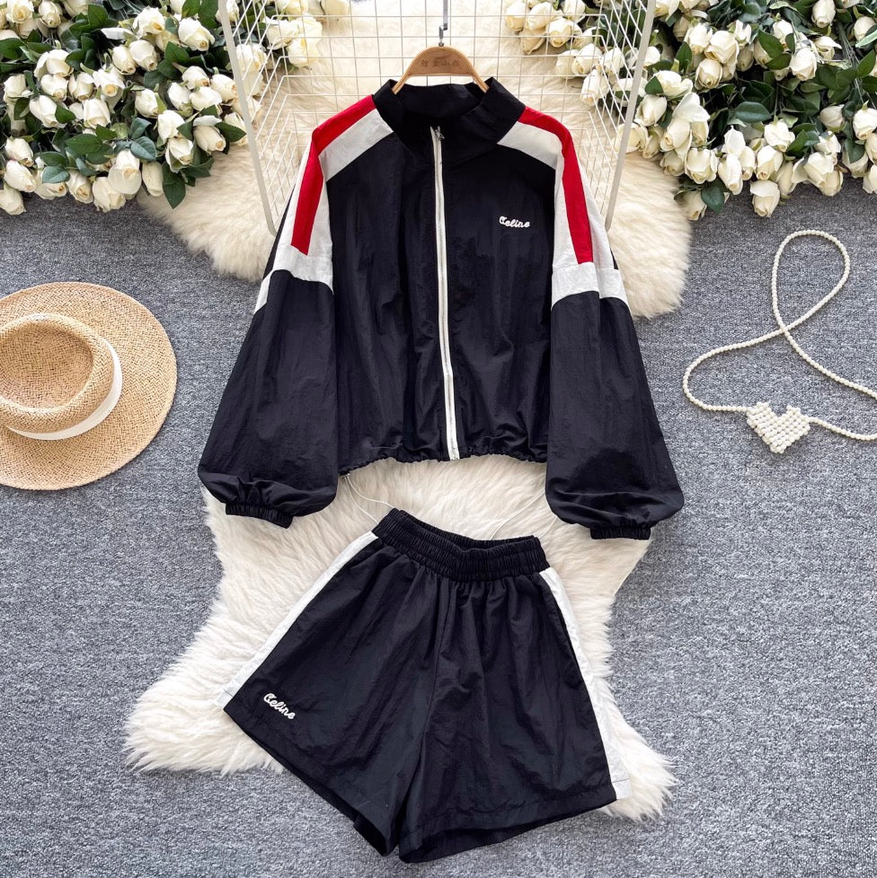 Uniform Style Jacket & Shorts Sportswear 2Pcs