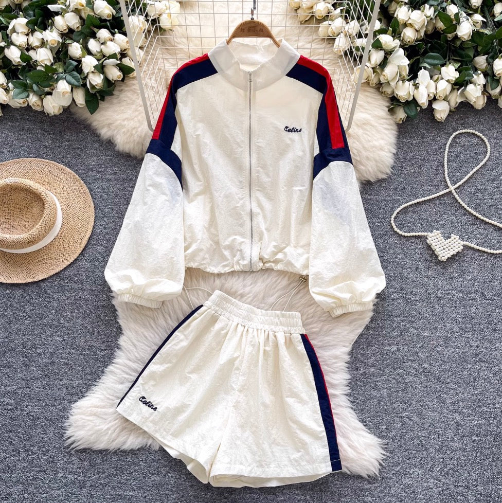 Uniform Style Jacket & Shorts Sportswear 2Pcs
