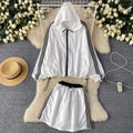 Sunscreen Hooded Jacket & Skirt 2Pcs