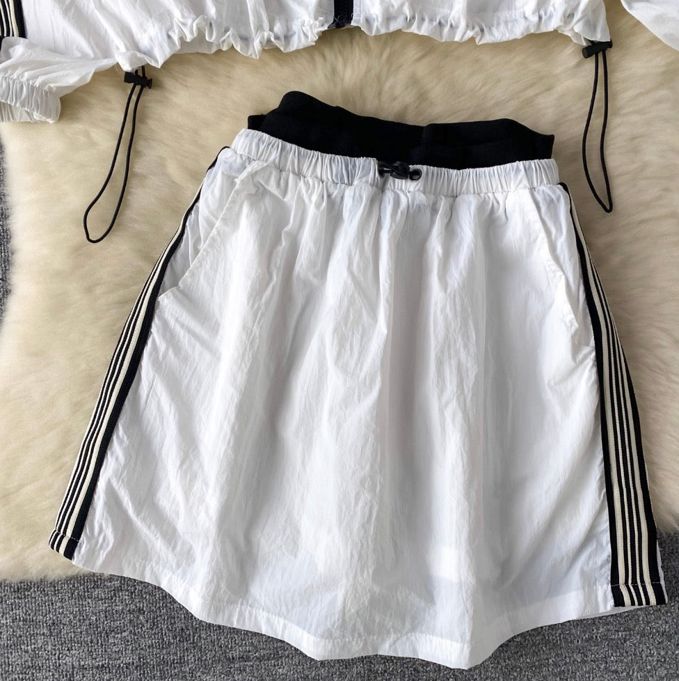 Sunscreen Hooded Jacket & Skirt 2Pcs
