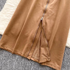 Painting Printed T-shirt & Split Skirt Set