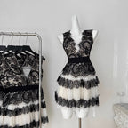 Black & White Polka Dot Lace Dress