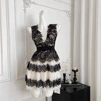 Black & White Polka Dot Lace Dress