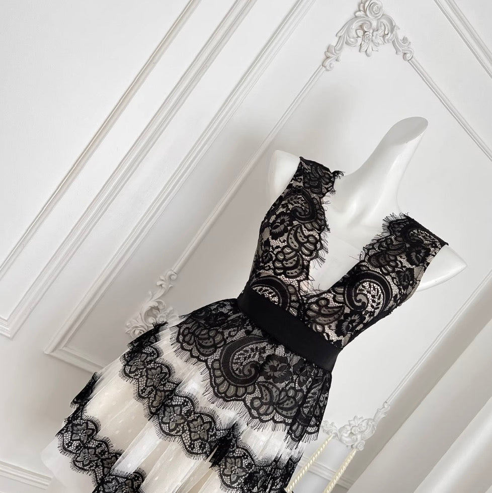 Black & White Polka Dot Lace Dress