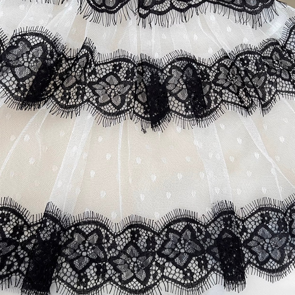Black & White Polka Dot Lace Dress