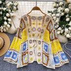 Bohemian Style Colorful Hollowed Cardigan