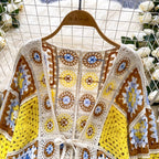 Bohemian Style Colorful Hollowed Cardigan
