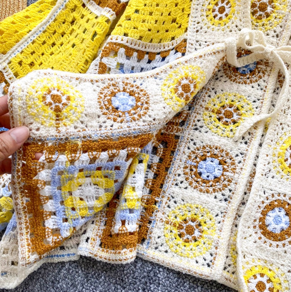 Bohemian Style Colorful Hollowed Cardigan