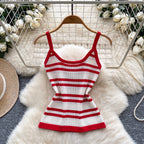 Color-blocking Striped Knit Vest
