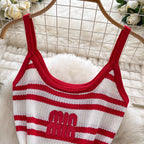 Color-blocking Striped Knit Vest