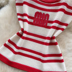 Color-blocking Striped Knit Vest