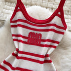 Color-blocking Striped Knit Vest