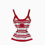 Color-blocking Striped Knit Vest