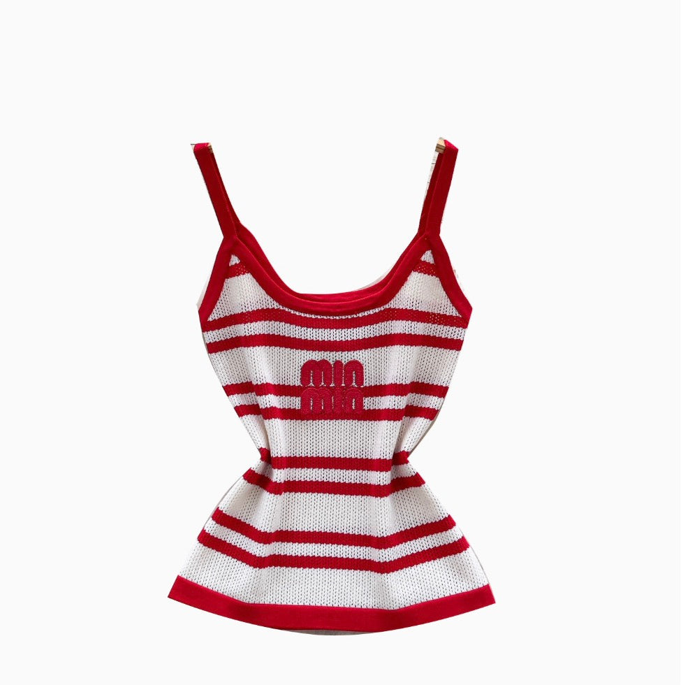 Color-blocking Striped Knit Vest