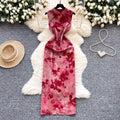 Vintage Floral Printed Split Cheongsam
