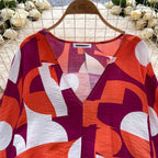 Niche Deep V-neck Printed Shirt