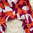 Niche Deep V-neck Printed Shirt